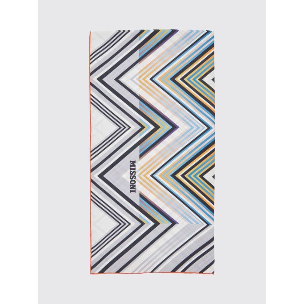Missoni Women Missoni Square Pure Silk Foulard With Multicolor Zig-Zag Pattern